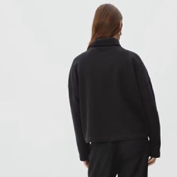 NWT Everlane Turtleneck Sweatshirt Black Pullover XS - Picture 2 of 5